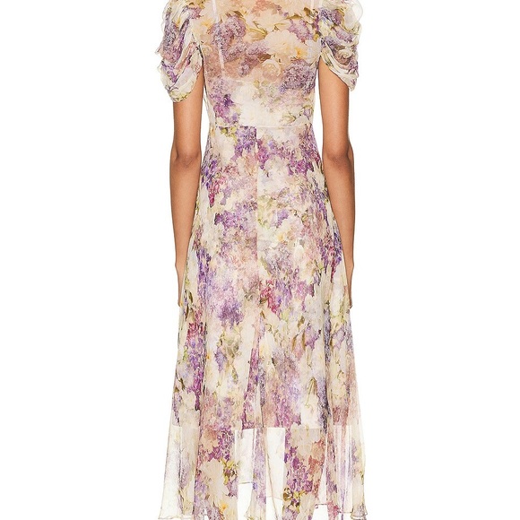 Zimmermann  Lyrical Gather Sleeve Midi Dress Midi Dress Size 0 (US 2-4) - Picture 3 of 7